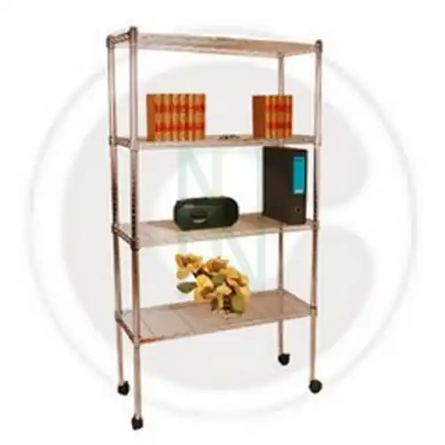 Kit scaffale multiuso serie America in acciaio 4 ripiani con ruote 36x92x170h Bestseller