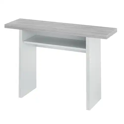 Uitverkoop Kit tavolo consolle allargabile 120x35/70xh75 cm pannello truciolare melaminico bianco/cemento