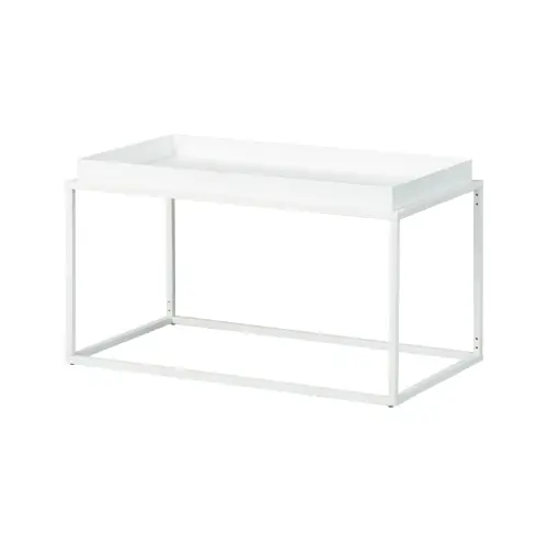 Bestseller Kit tavolo metallo bianco 80x45x45 cm comodino in metallo con vasca d‘appoggio per interno e esterno