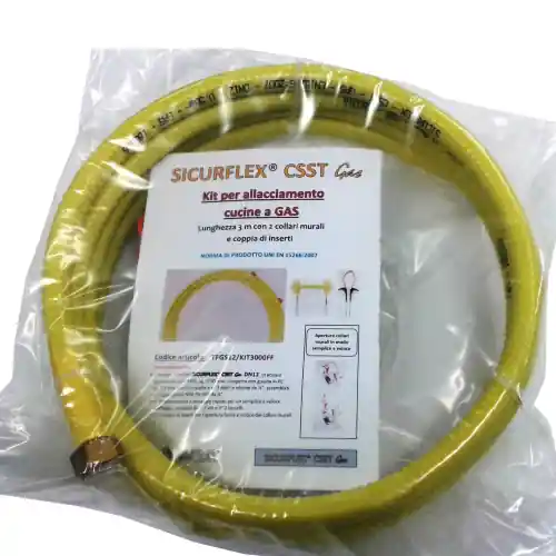 Direct Verzonden Kit tubo flessibile inox rivestito per gas 300cm Sicurflex Gas øF1/2"-F1/2" Maral