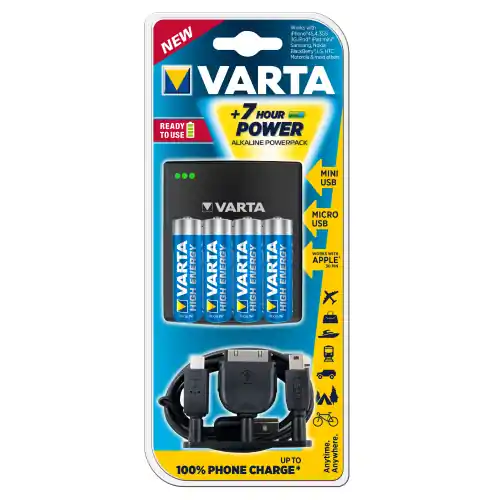 Kit Varta pile ricaricabili power bank e cavi per ricarica batteria cellulare pronto all‘uso Dagaanbieding