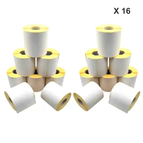 Speciale Aanbieding Koem confezione 16 rotoli da 500 etichette adesive termiche dirette mm 105x148 foro 40 per imballaggi e spedizioni (Bianco - X 16)