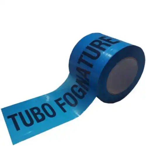 Snelle Levering Koem rotolo nastro segnaletico alta visibilità azzurro in polietilene cm 10x200 mt per segnalazione tubo fognatura per ediliza e lavori stradali