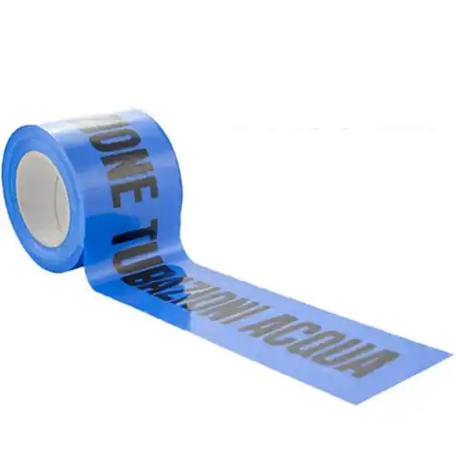 Fabrieksprijs Koem rotolo nastro segnaletico alta visibilità azzurro in polietilene cm 10x200 mt per segnalazioni tubazioni acqua per ediliza e lavori stradali