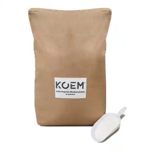 Koem sacco 20 Kg colla collante in polvere extra forte per affissioni manifesti carta da parati vegetale biodegradabile made in Italy (Incolore - 20 Kg) Koop Online