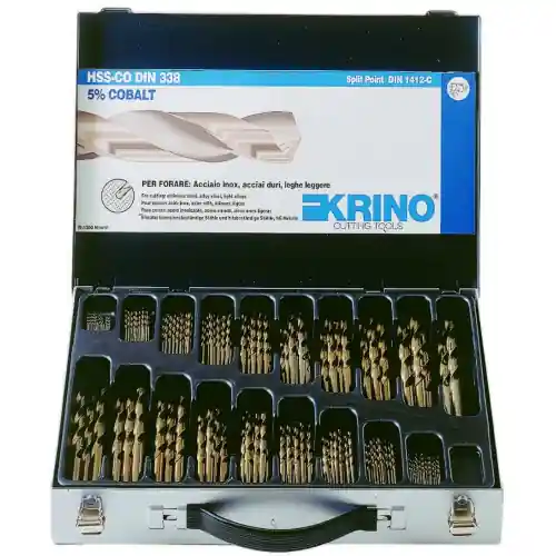Premium Krino cassetta valigetta 116 punte al cobalto 5% serie corta kit trapano