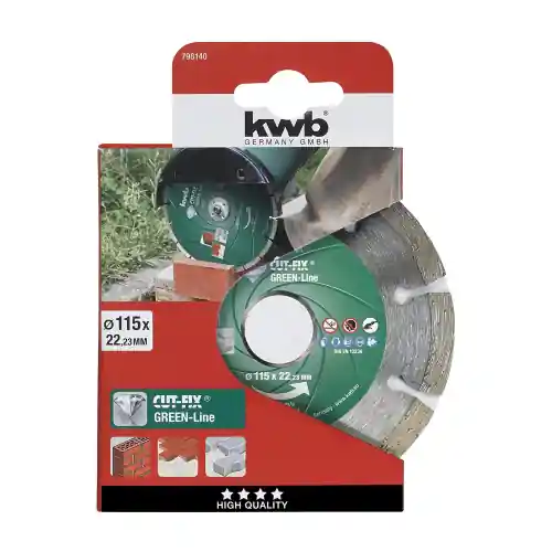 Kwb 1 disco da taglio diamantato Green line 115x22mm per smerigliatrice multiuso per mattoni piastrelle cemento Flitsaanbieding