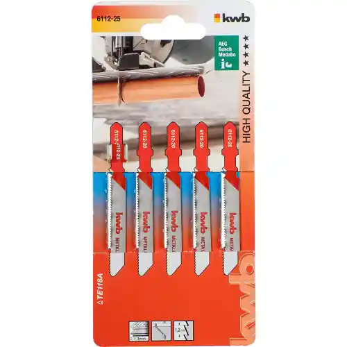 Korting Kwb 5 lame per seghetto alternativo per metallo medio 1,2x77 mm T118A HSS Aeg Bo