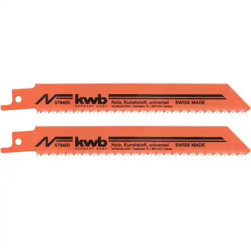 Kwb 578400 set 2 lame per sega a gattuccio universali 153 mm taglio medio per legno metallo e acciaio Op = Op