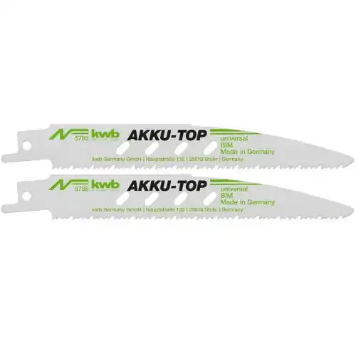 Kwb 578500 set 2 lame per sega a gattuccio universali 150 mm taglio fine per legno metallo e bimetallo Hoge Kwaliteit