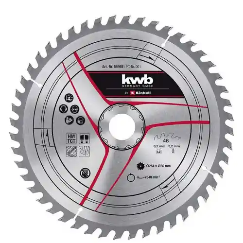 Weekendaanbieding Kwb disco di ricambio mm 210x30x1,2 per sega circolare troncatrice a 64 denti lama per legno by Einhell