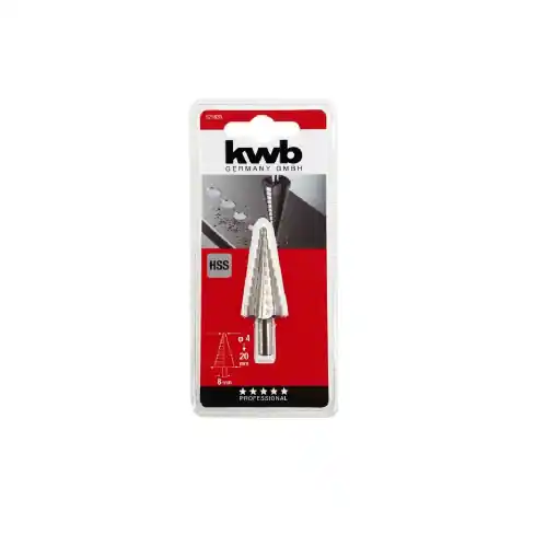 Snelle Levering Kwb fresa a gradino hss da 4 a 20 mm con punta segna traccia per forare acciaio plastica e metalli non ferrosi