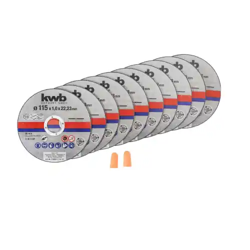 Kwb set 10 dischi da taglio per smerigliatrice Ø 115x1,0x22,23 mm ultrafini per acciaio inox by Einhell Beperkte Voorraad