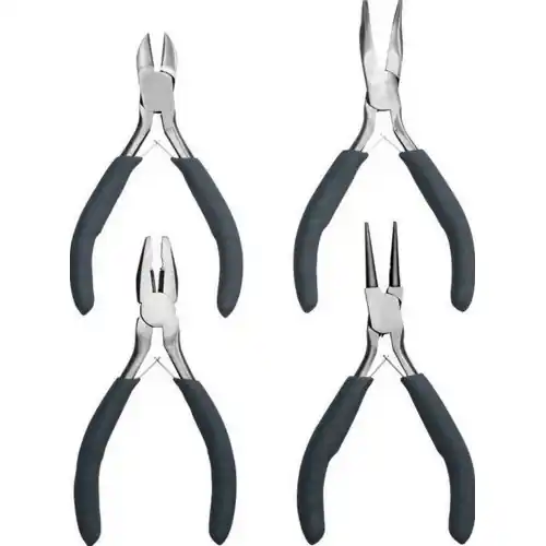 Premium Kwb set 4 pz pinze per elettronica in acciaio al carbonio e manici rivestiti by Einhell