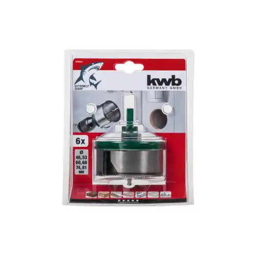 Kwb set 6 frese a tazza multicorona professional per legno plastica e cartongesso by Einhell Nieuw