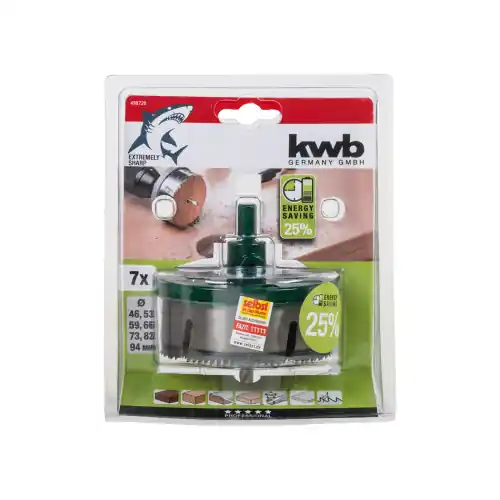 Laatste Versie Kwb set 7 frese a tazza multicorona energy saving per legno plastica e cartongesso by Einhell