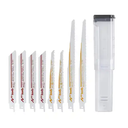 Kwb set 9 lame per seghetto a gattuccio sega alternativa universale circolare per legno e metallo by Einhell Express Levering