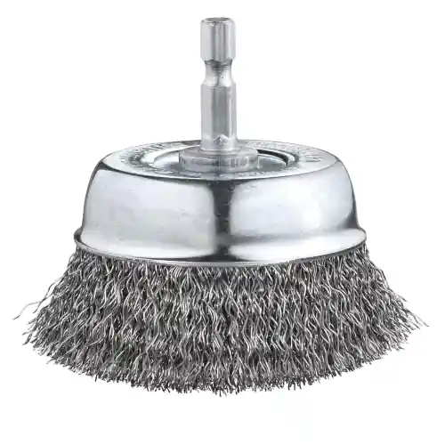 Bestel Nu Kwb spazzola a tazza Ø 75 mm ultra pesante filo 0,30 mm di acciaio HSS ondulata per trapano