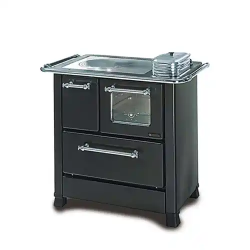 Beperkte Voorraad La Nordica Extraflame cucina a legna in ghisa con rivestimento in acciaio antracite Romantica 4,5 6 kW 172 m³ riscaldabili