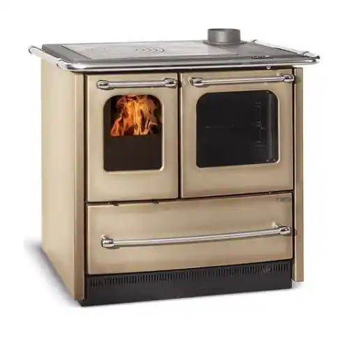 La Nordica Extraflame cucina stufa a legna Sovrana Evo 9,0 kw per 258 m³ colore cappuccino Populair