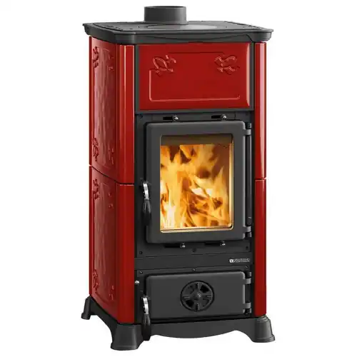 La Nordica Extraflame stufa a legna Emiliana in ghisa 7,3 kW bordeaux 186 m³ riscaldabili Beste Prijs