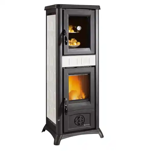 Lage Prijs La Nordica Extraflame stufa a legna Gemma forno con forno rivestimento in maiolica bianco 7,2 kw 206 m³ riscaldabili