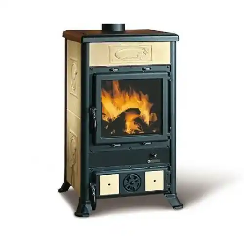 La Nordica extraflame stufa a legna in ghisa Rossella R1 liberty pergamena 11,0 kw per 252 m³ riscaldabili Seizoensaanbieding