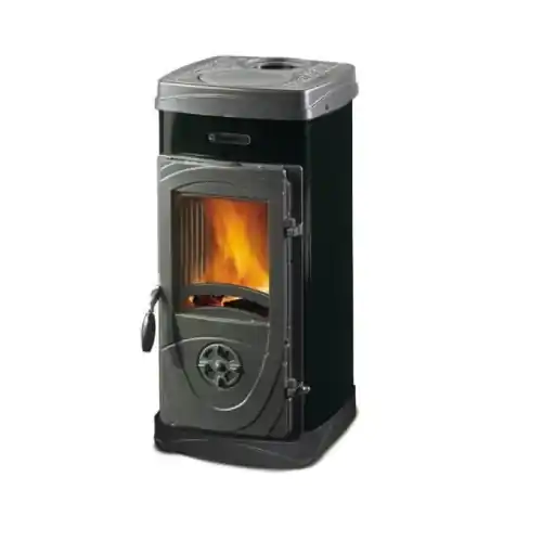 Meest Verkocht La Nordica Extraflame stufa a legna Super Max con rivestimento in acciaio smaltato nero 7,5 kW 172 m³ riscaldabili