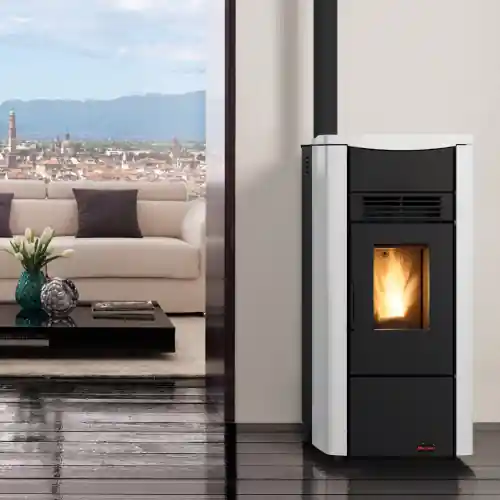 Fabrieksprijs La Nordica Extraflame stufa a pellet Giusy Plus Evo 9,1 kW canalizzata rivestimento in acciaio bianca 230 m³ riscaldabili