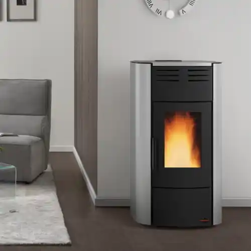 Veilige Betaling La Nordica Extraflame stufa a pellet Raffaella Idro 2.0 H15 argento 20,7 kW per 545 m³ riscaldamento rivestimento in acciaio
