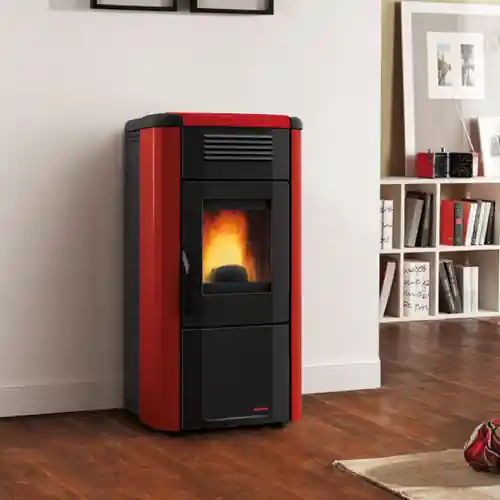 Favoriet La Nordica Extraflame stufa a pellet Viviana Plus Evo canalizzata colore bordeaux 11,1 kW 292 m³ stufa pellet canalizzata riscaldamento