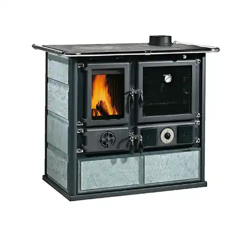 La Nordica Extraflame termocucina a legna Rosa D.S.A pietra naturale stufa 19,4 kW per 444 m³ Snelle Levering