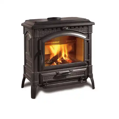 La Nordica Extraflame termostufa a legna in ghisa antracite Termoisotta Dsa 15 kW 430 m³ riscaldabili Koopje