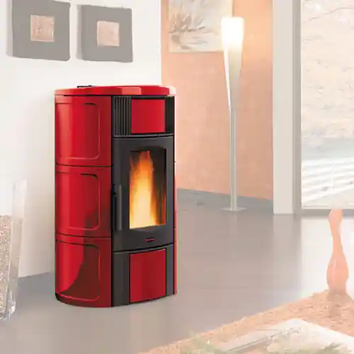 La Nordica Extraflame termostufa a pellet Iside Idro in maiolica bordeaux 19,0 kw per 545 m³ termo stufa Populair