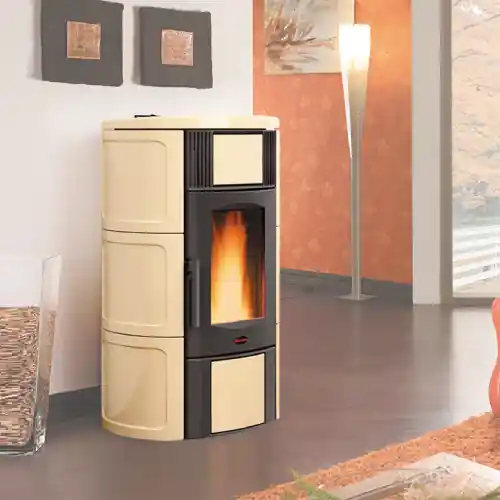 Direct Verzonden La Nordica Extraflame termostufa a pellet Iside Idro in maiolica pergamena 19,0 kw per 545 m³ termo stufa