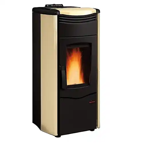 La Nordica extraflame termostufa a pellet Melinda Idro Steel in acciaio color pergamena 14,2 kw per 407 m³ termo stufa Speciale Aanbieding