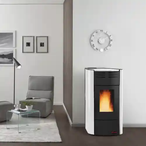 Koop Vandaag La Nordica Extraflame termostufa a pellet Raffaella Idro in acciaio bianco 19,0 Kw per 545 m³ termo stufa