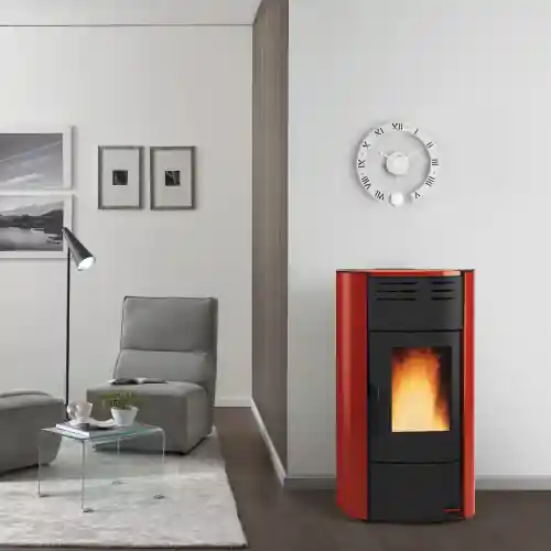 Gereduceerde Prijs La Nordica Extraflame termostufa a pellet Raffaella Idro in acciaio bordeaux 19,0 Kw per 545 m³ termo stufa