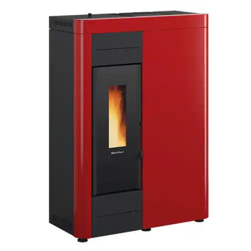 La Nordica extraflame termostufa a pellet Virna in acciaio bordeaux 14,5 kw per 400 m³ termo stufa Populair