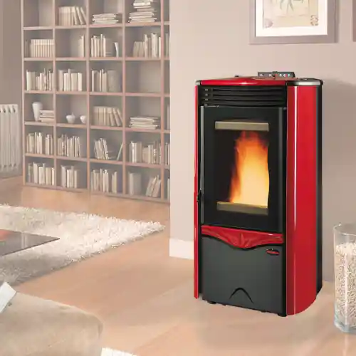 La Nordica Extraflame termostufa pellet Duchessa Idro Steel 14 kw per 344 m³ bordeaux riscaldamento Beperkt Aanbod