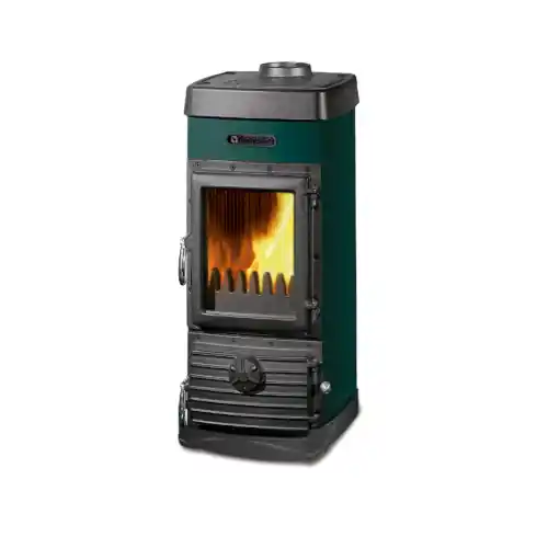 La Nordica stufa a legna mod Junior fuoco continuo verde 6,7 kw per 143 m³ Extraflame Populair