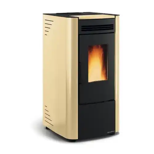 La Nordica stufa a pellet Ketty Evo rivestimento in acciaio verniciato color pergamena 6,5 kw per 186 m³ Extraflame riscaldamento Beste Prijs