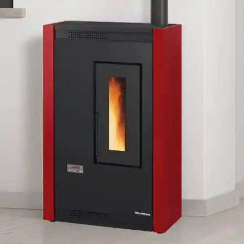 La Nordica stufa a pellet Luisella rivestimento in acciaio verniciato bordeaux 4,4 kw per 126 m³ Extraflame riscaldamento Gereduceerde Prijs