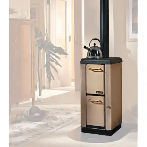 Actieprijs La Nordica stufa legna fuoco continuo Mignon 7,5 kw per 115 m³ cappuccino