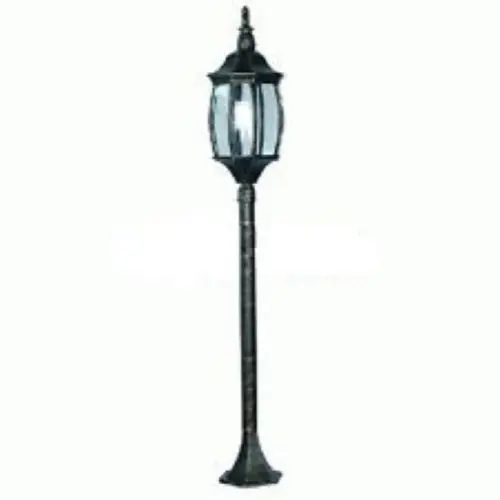 Lampione a 1 lanterna in alluminio nero 100 W mt 1,20 con 8 facce per esterno Gratis Retour