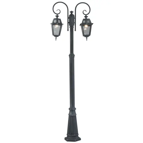 Populair Lampione Milano due bracci cm 220 h in alluminio grigio ghisa lampade da 100 W schermo protezione in vetro da esterno