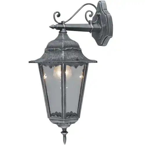 Lanterna Irlanda con braccio in alluminio verniciato grigio ghisa schermo protezione in vetro cm 43 h per lampade da 60 W da esterno Populair