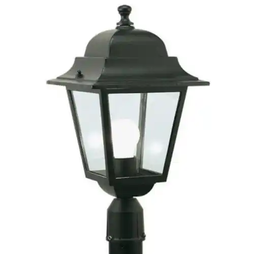 lanterna lampada per palo quadrata attacco E27 100W nero per esterno Betaalbaar
