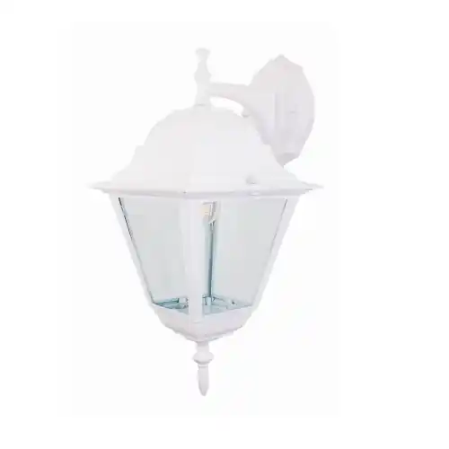 Lanterna New York con braccio cm 41 h in alluminio bianco schermo in vetro per lampade da 60 W giardino esterno Favoriet