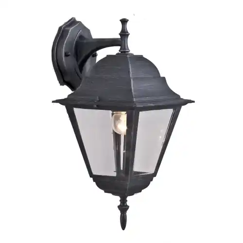 Lanterna New York con braccio cm 41 h in alluminio grigio ghisa schermo in vetro per lampade da 60 W giardino esterno Rechtstreeks Van De Fabrikant